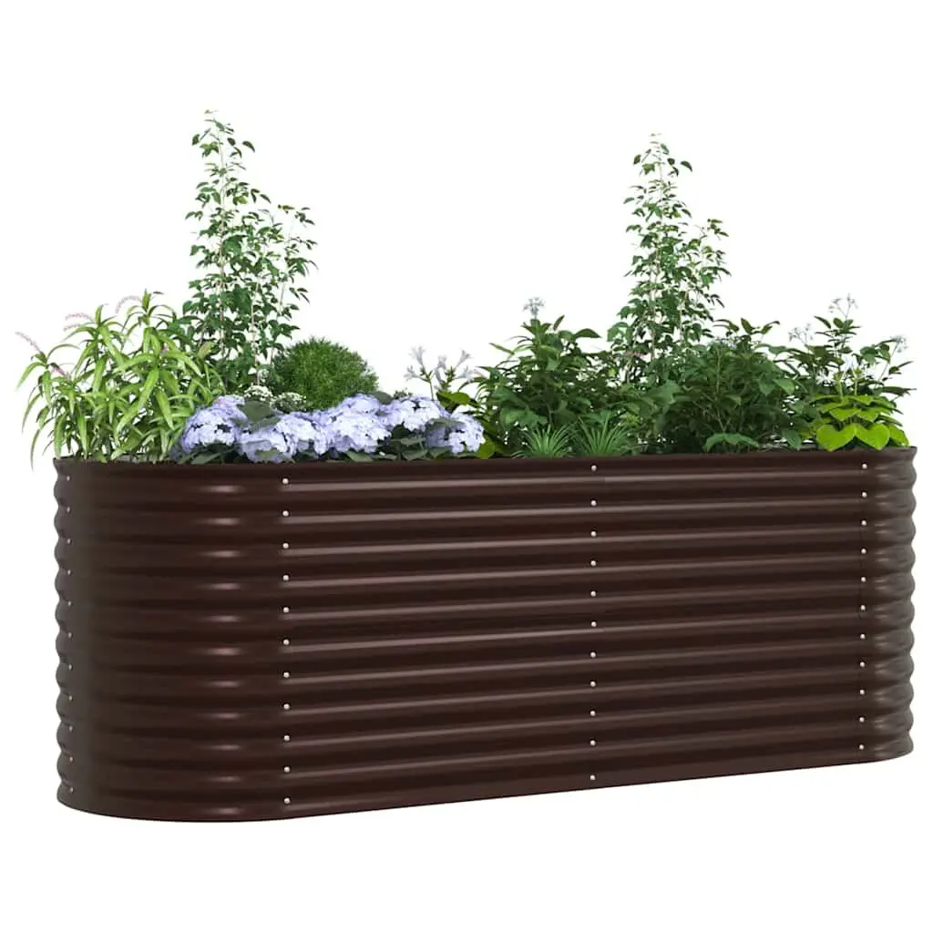 Brown Steel Raised Garden Bed for Home Gardens