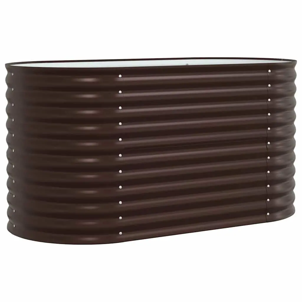 Raised Garden Bed Brown 160x80x81cm Steel Outdoor Planter Box Modern Design