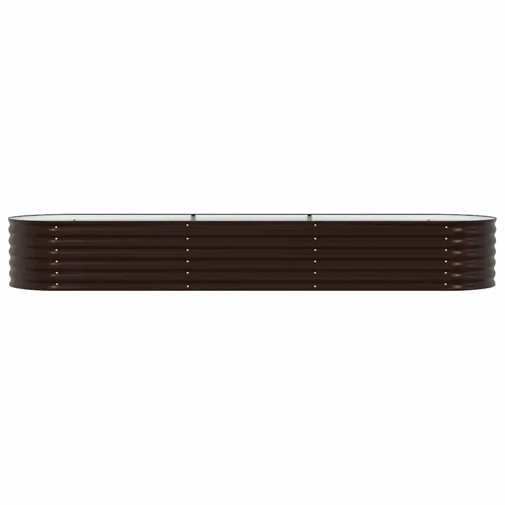 Raised Garden Bed Steel 320x80x44cm Brown Outdoor Planter Box