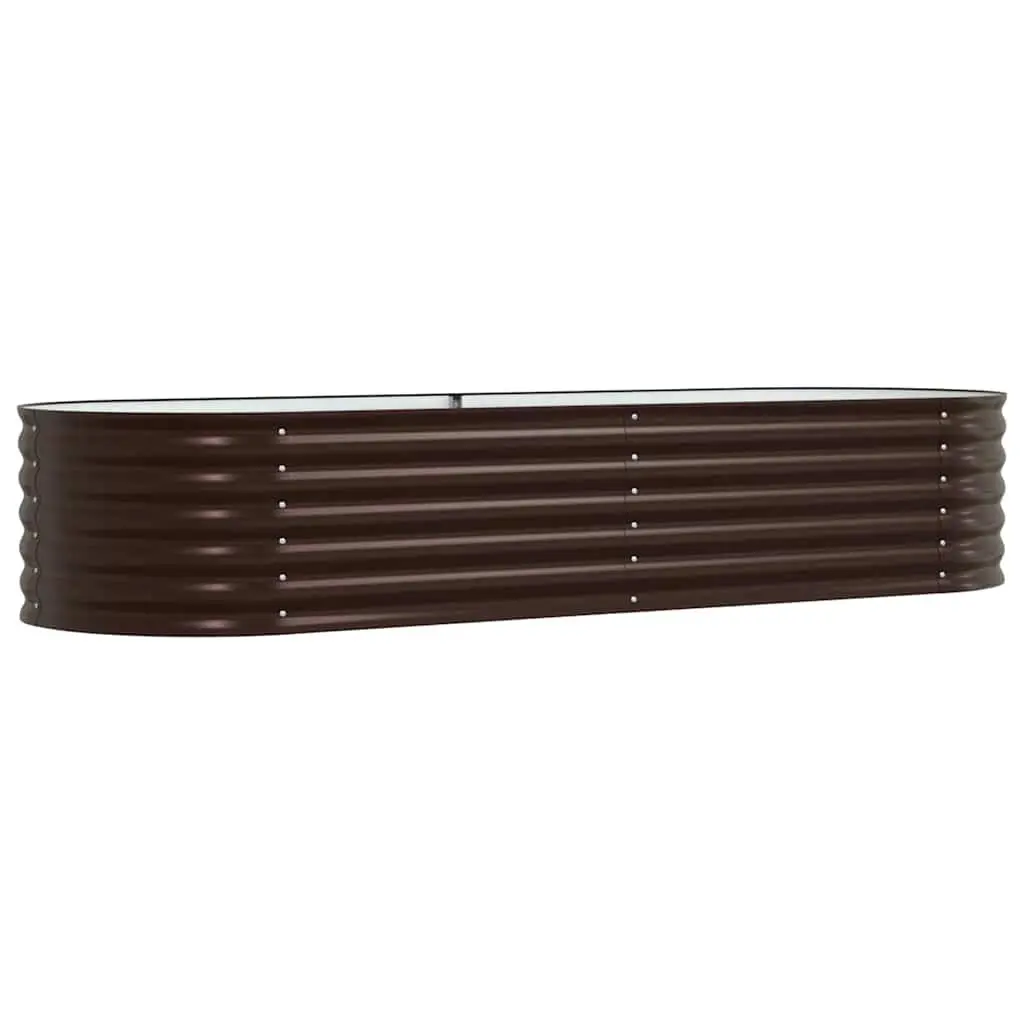 Raised Garden Bed Steel 240x80x44cm Brown Modern Minimalist