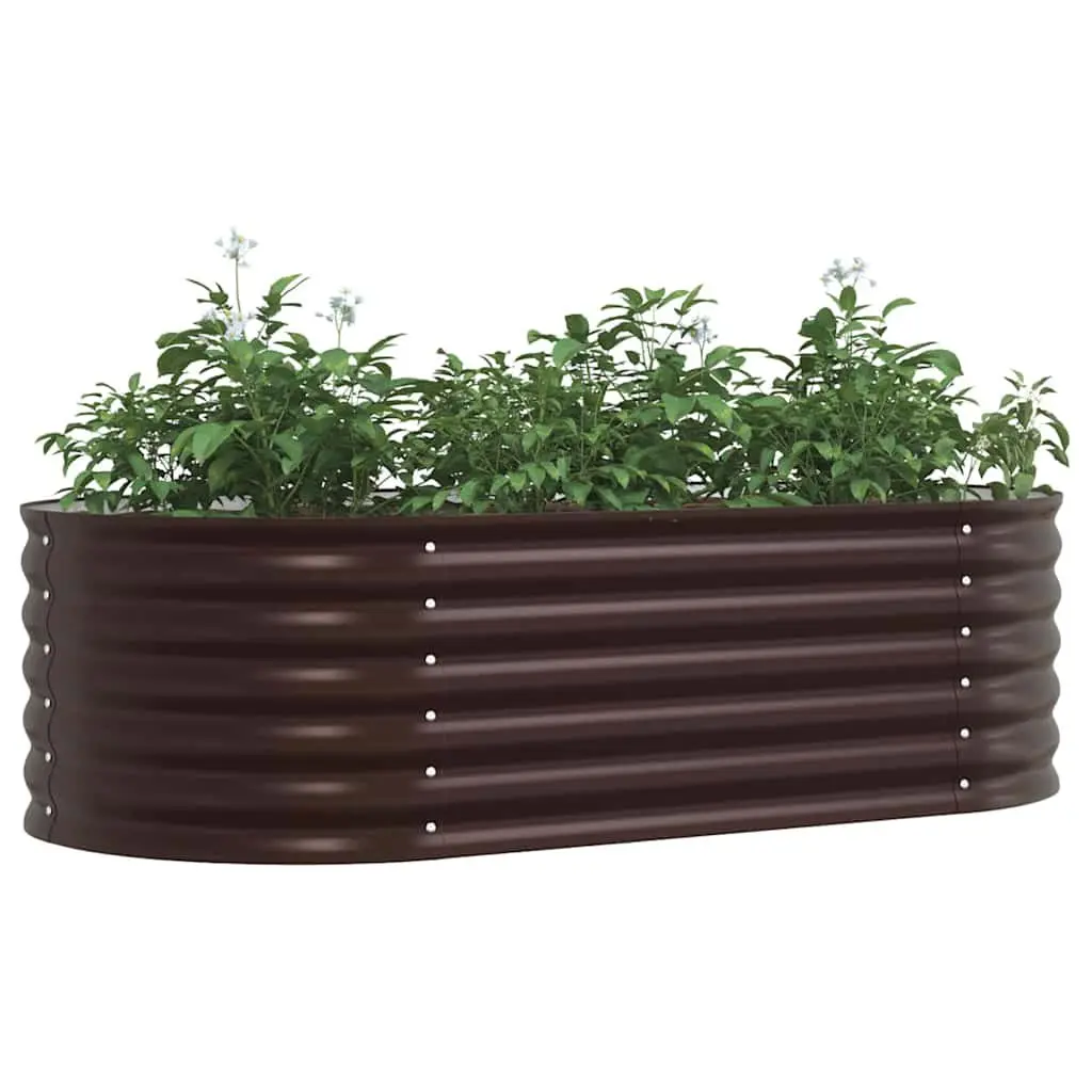 Raised Garden Bed 160x80x44cm Brown Steel Outdoor Planter Box Modern Design