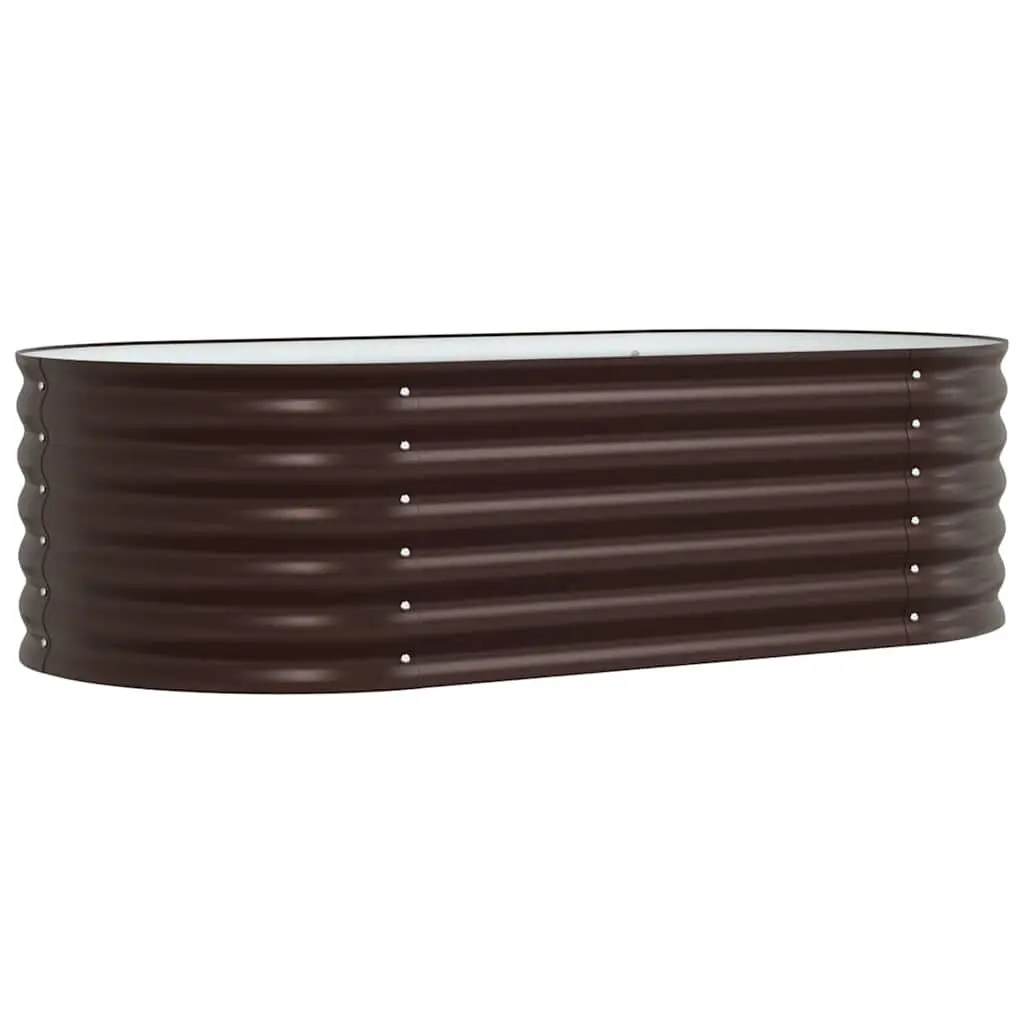 Raised Garden Bed 160x80x44cm Brown Steel Outdoor Planter Box Modern Design