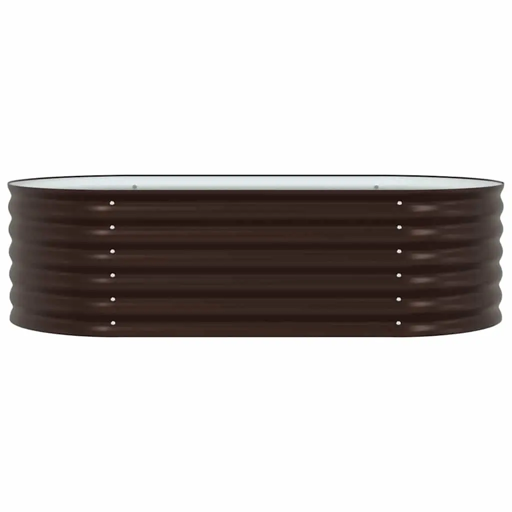 Raised Garden Bed 160x80x44cm Brown Steel Outdoor Planter Box Modern Design