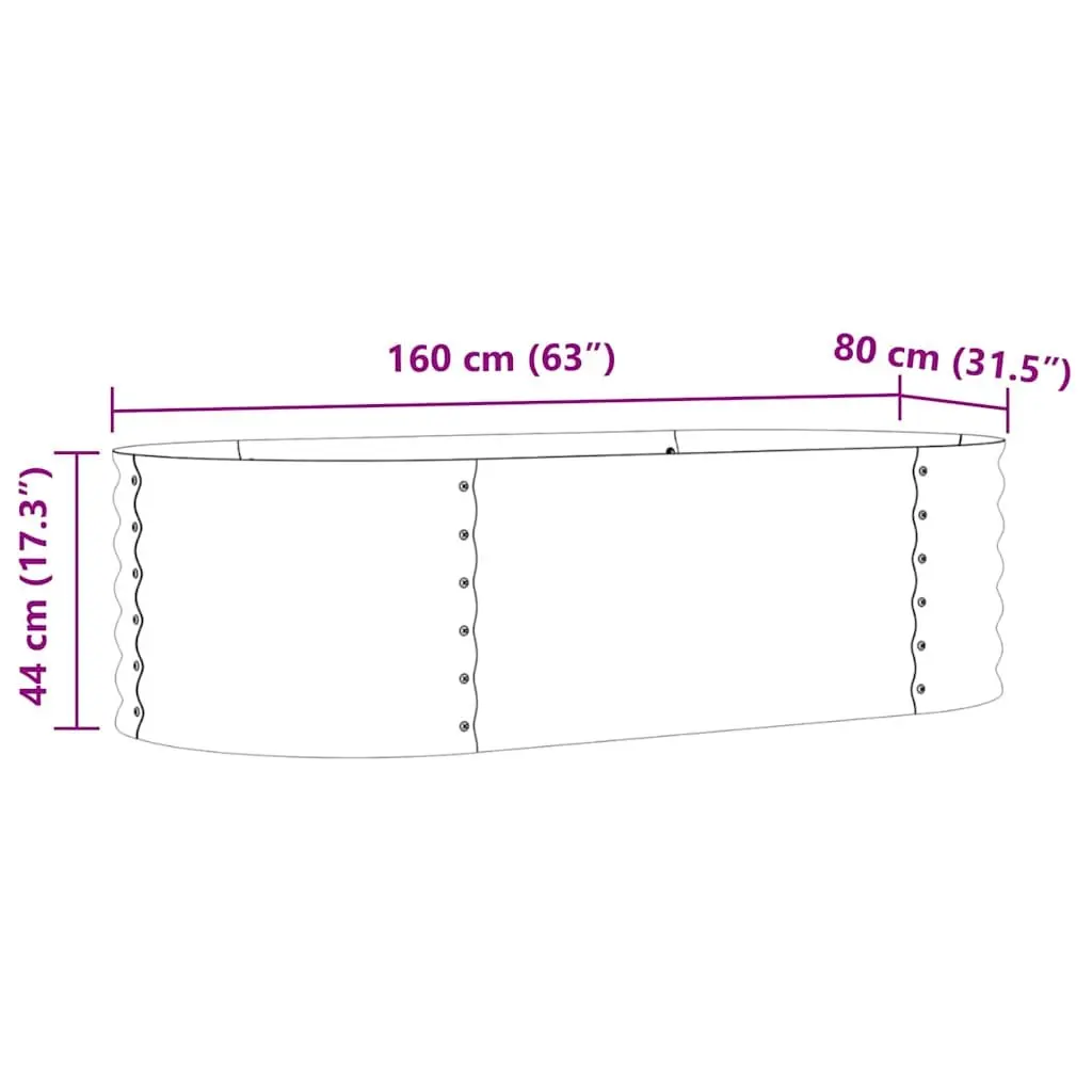 Raised Garden Bed 160x80x44cm Brown Steel Outdoor Planter Box Modern Design