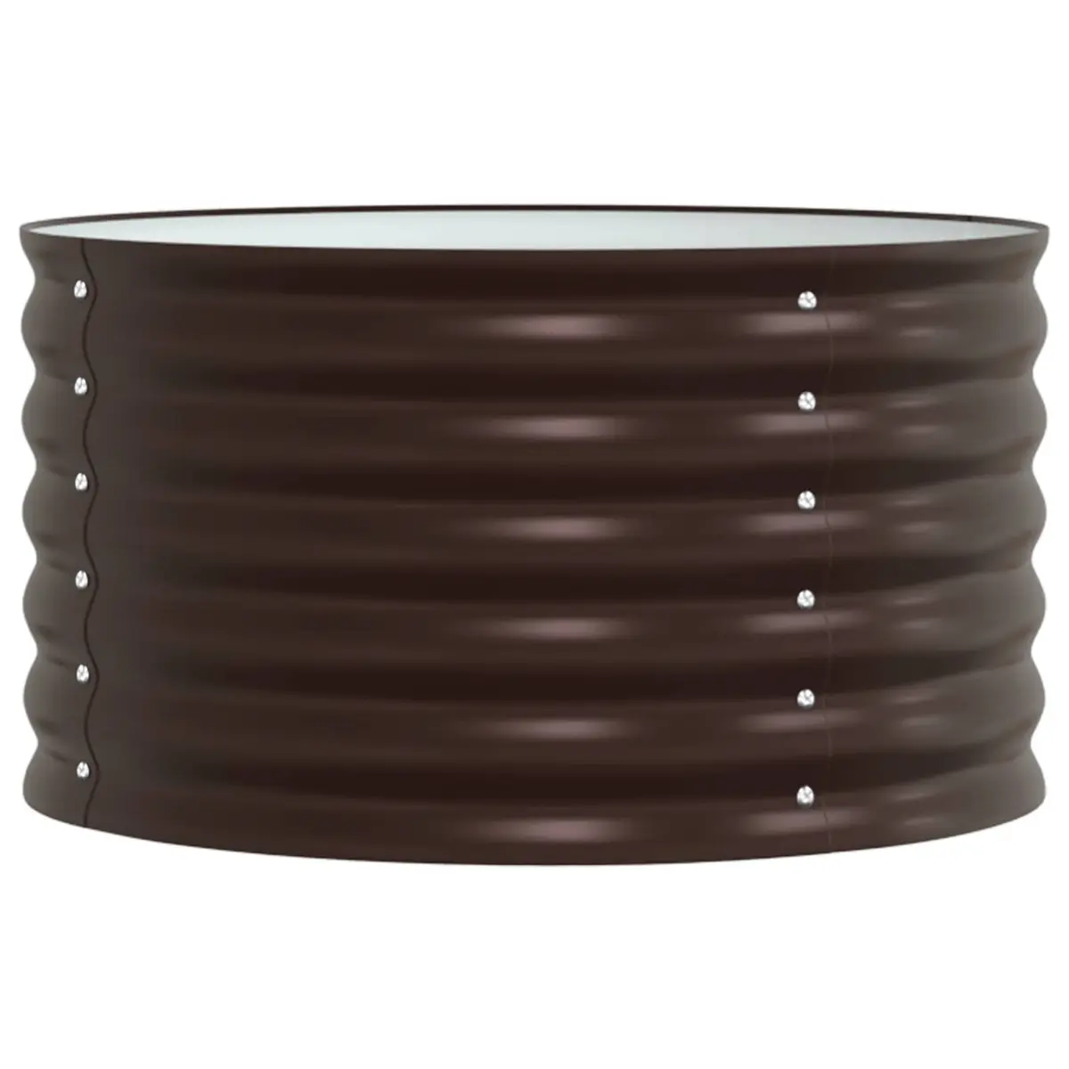 Raised Garden Bed 80x80x44cm Brown Steel Outdoor Planter Box Modern Design