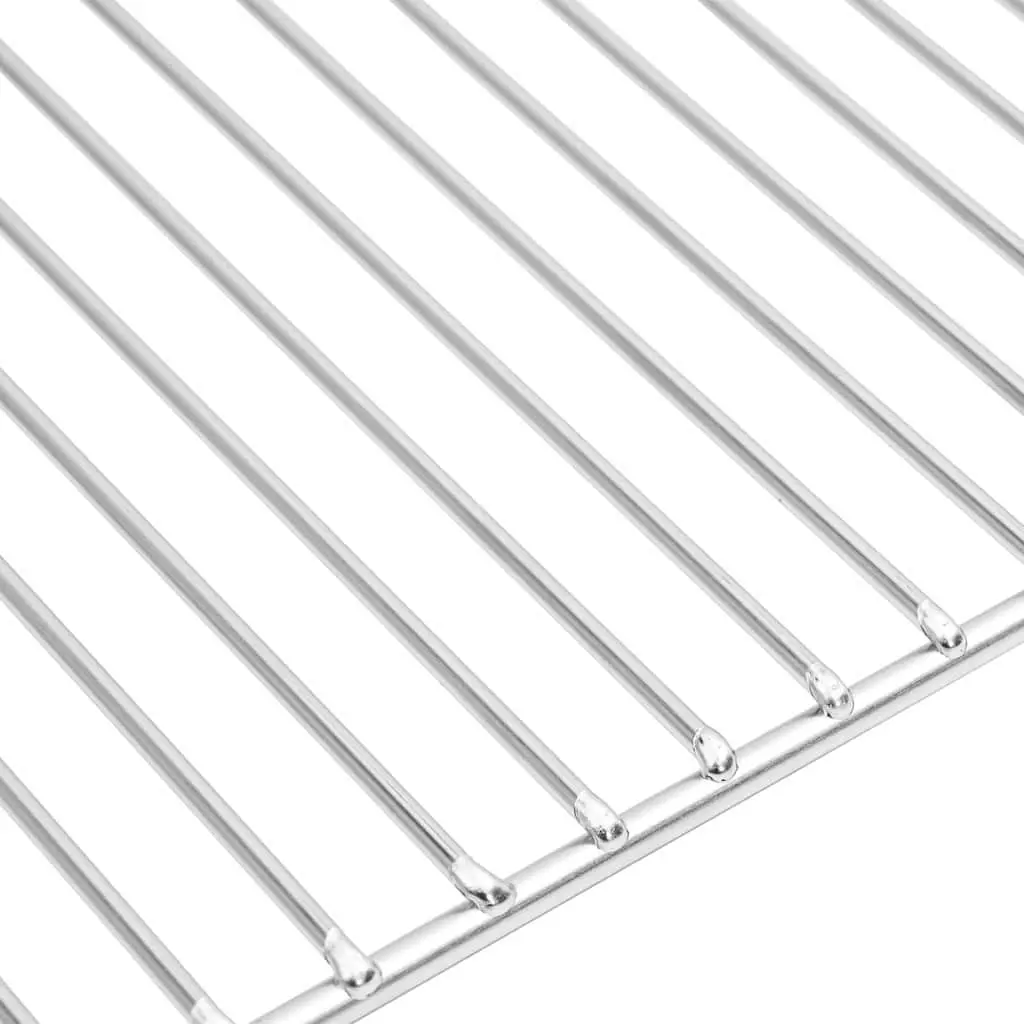 Stainless Steel Grill Grate Rectangular Outdoor Cooking 45 cm x 40 cm Polished Silver