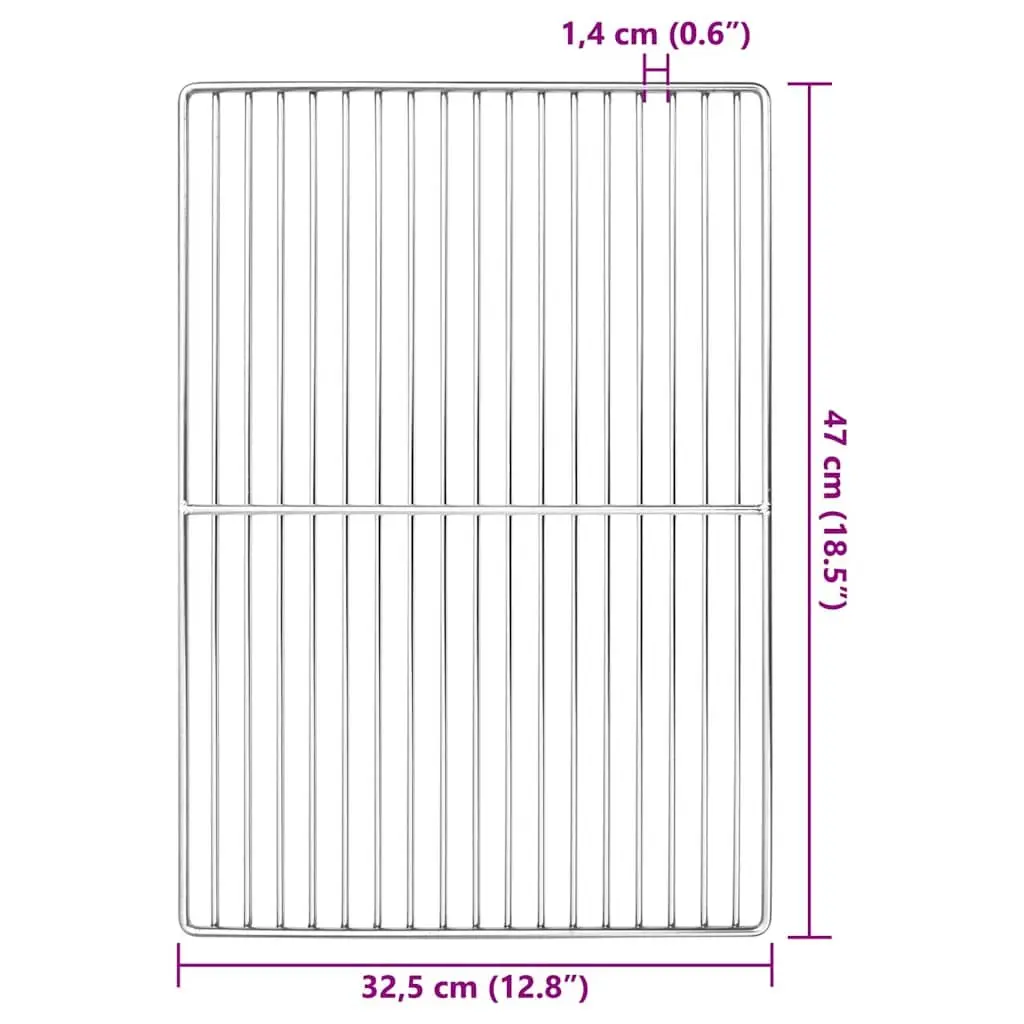 Grill Grate Stainless Steel Rectangular 47 x 32.5 cm Silver