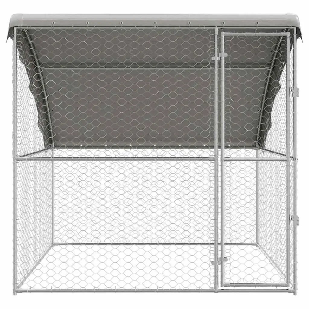 Dog Kennel Galvanised Steel Frame 2x2x2m Silver