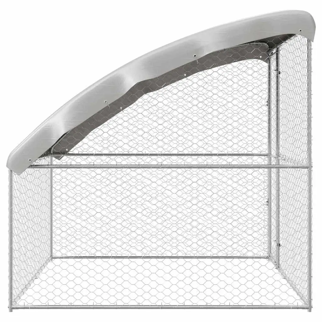 Dog Kennel Galvanised Steel Frame 2x2x2m Silver