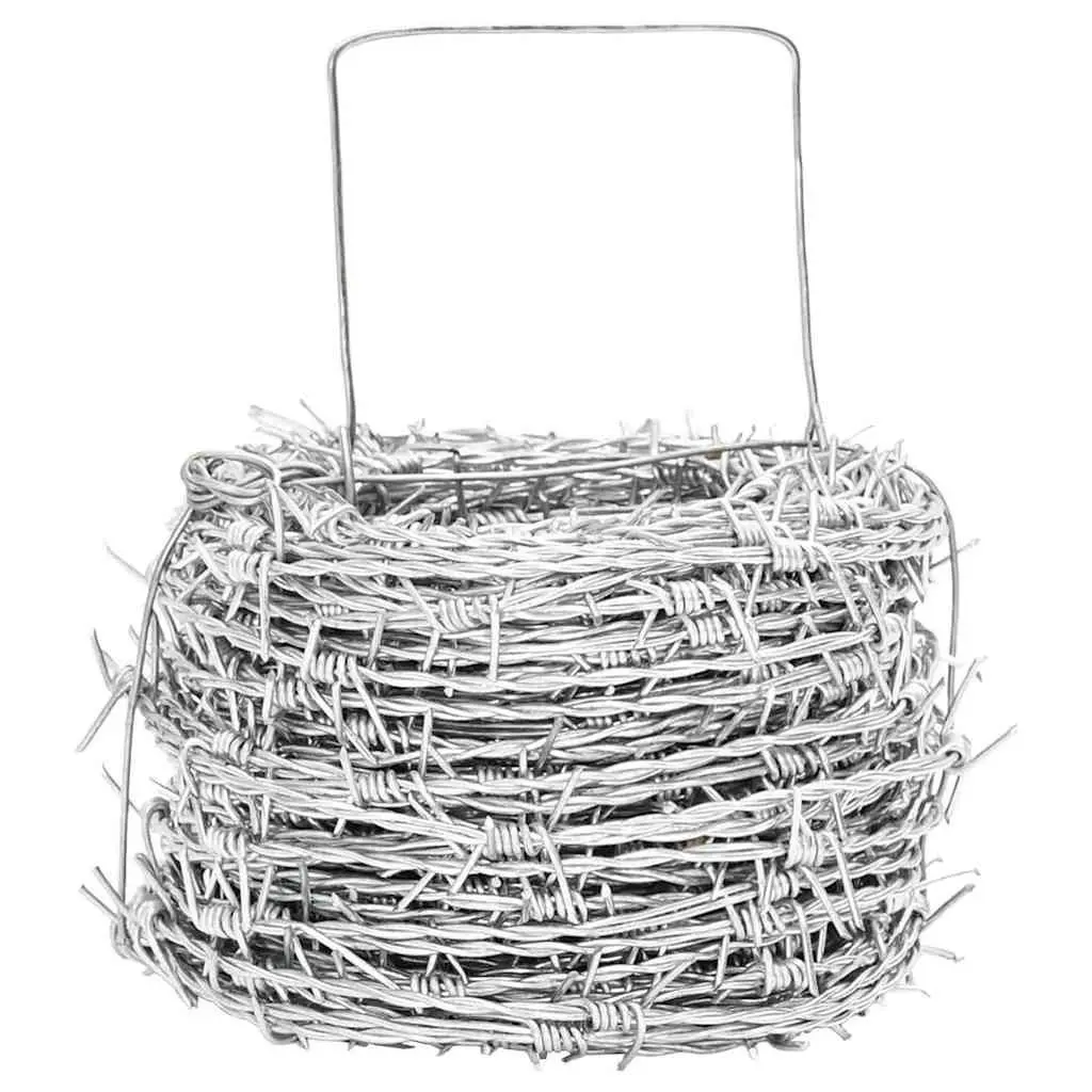 Barbed Wire Hot-Dip Galvanised Steel 100m Silver Coil Outdoor Security Fencing