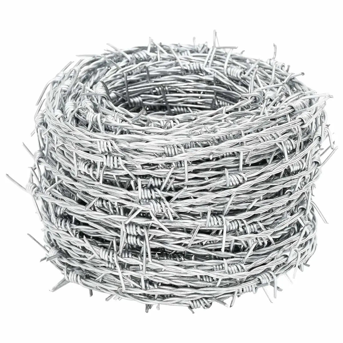 Barbed Wire Hot-Dip Galvanised Steel 100m Silver Coil Outdoor Security Fencing