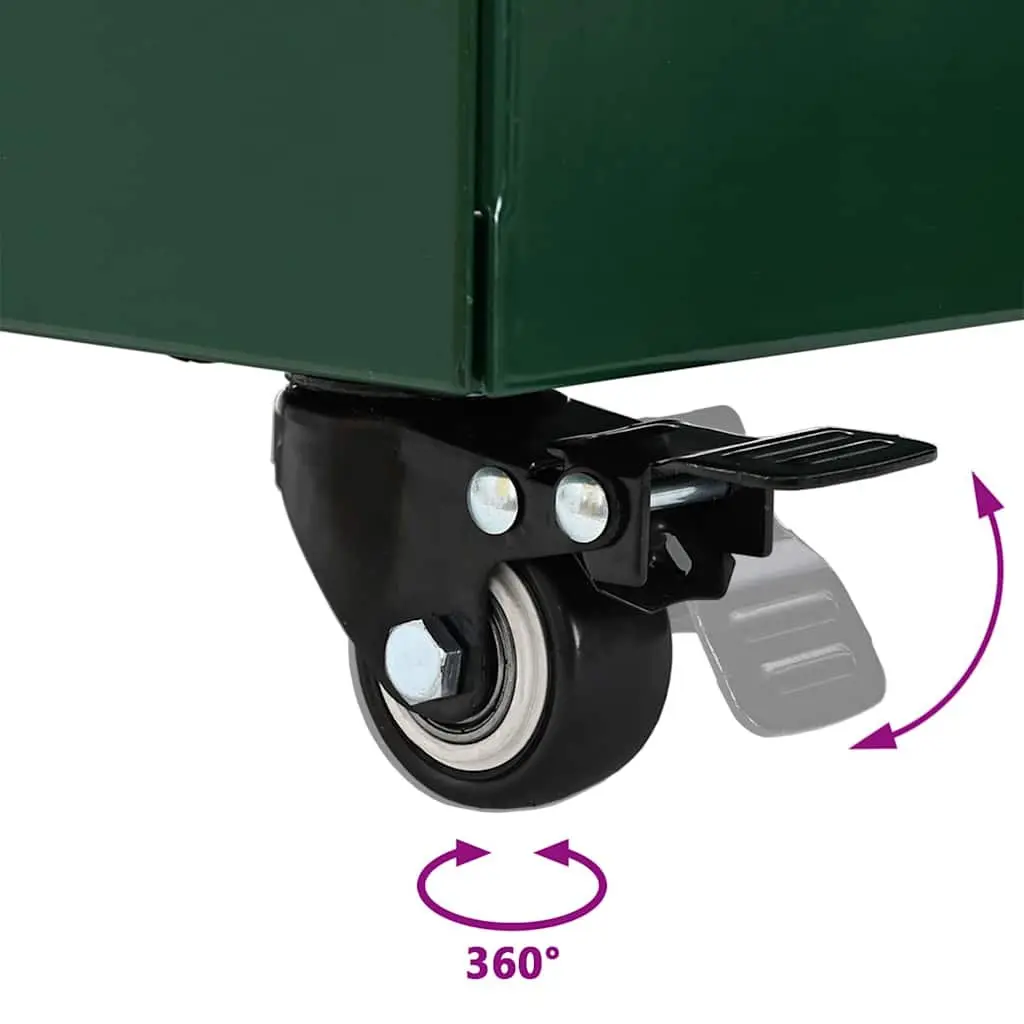 Parasol Base Manual Steel 45 x 45 x 45 cm Green Wheeled