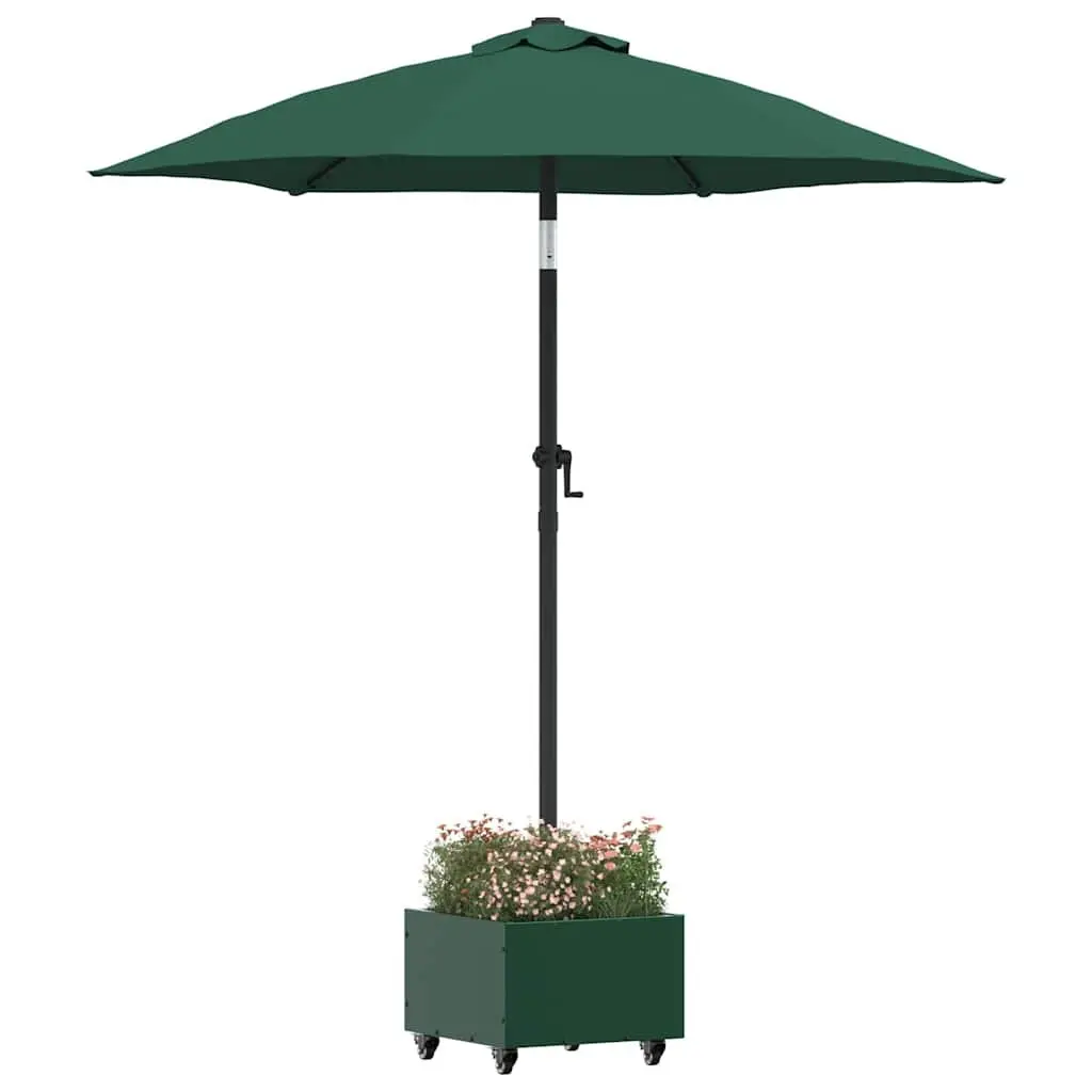 Parasol Base Manual Steel 45 x 45 x 45 cm Green Wheeled