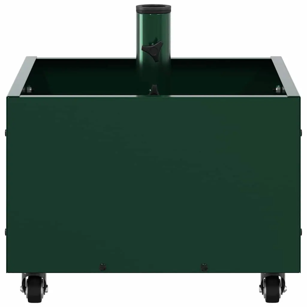 Parasol Base Manual Steel 45 x 45 x 45 cm Green Wheeled