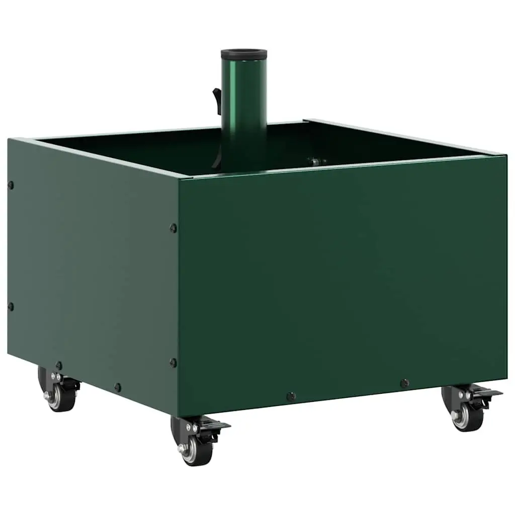 Parasol Base Manual Steel 45 x 45 x 45 cm Green Wheeled