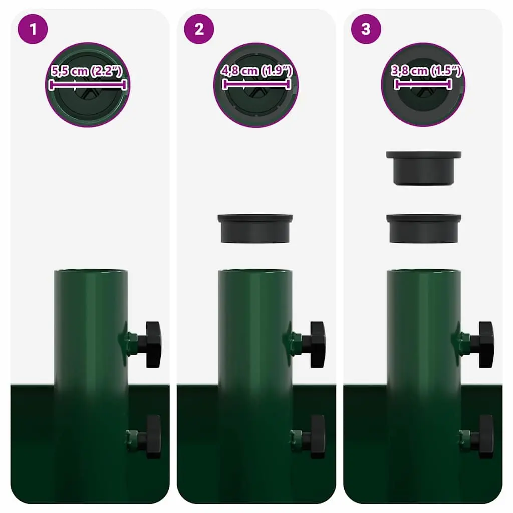 Parasol Base Manual Steel 45 x 45 x 45 cm Green Wheeled