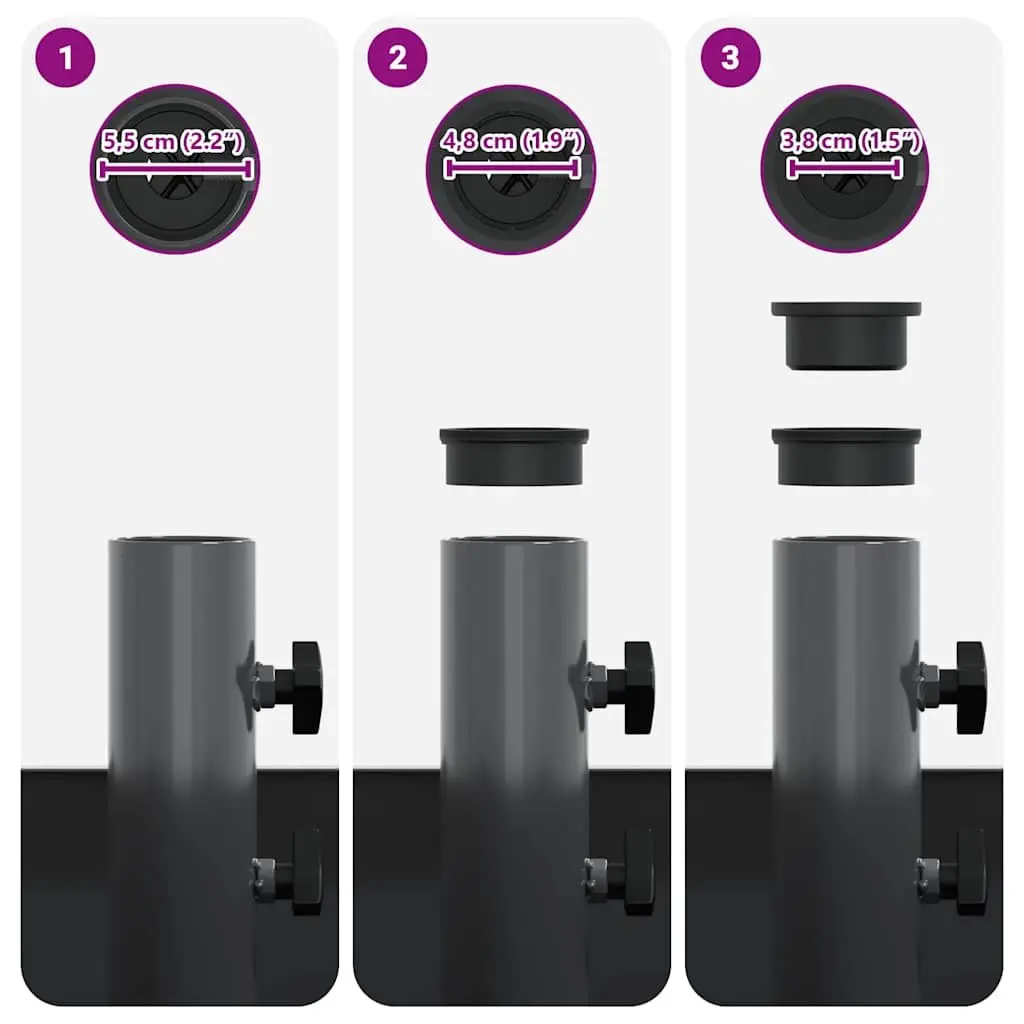Parasol Base Steel 45cm Anthracite Manual Adjustment Outdoor Umbrella Stand