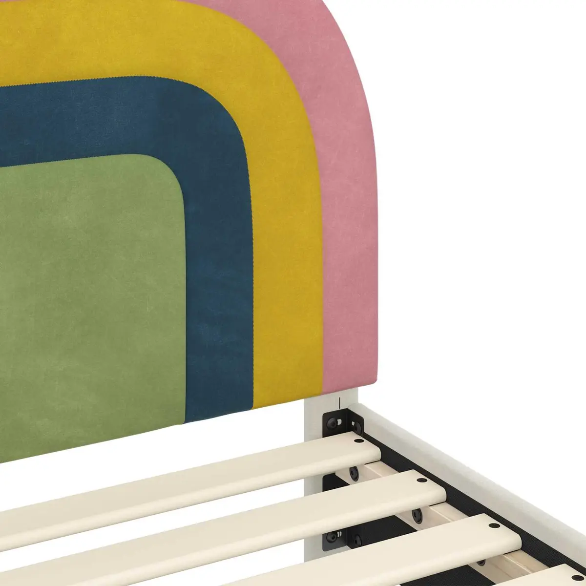 Kids Bed Frame Velvet Touch 90 x 190 cm Pink Slatted Base