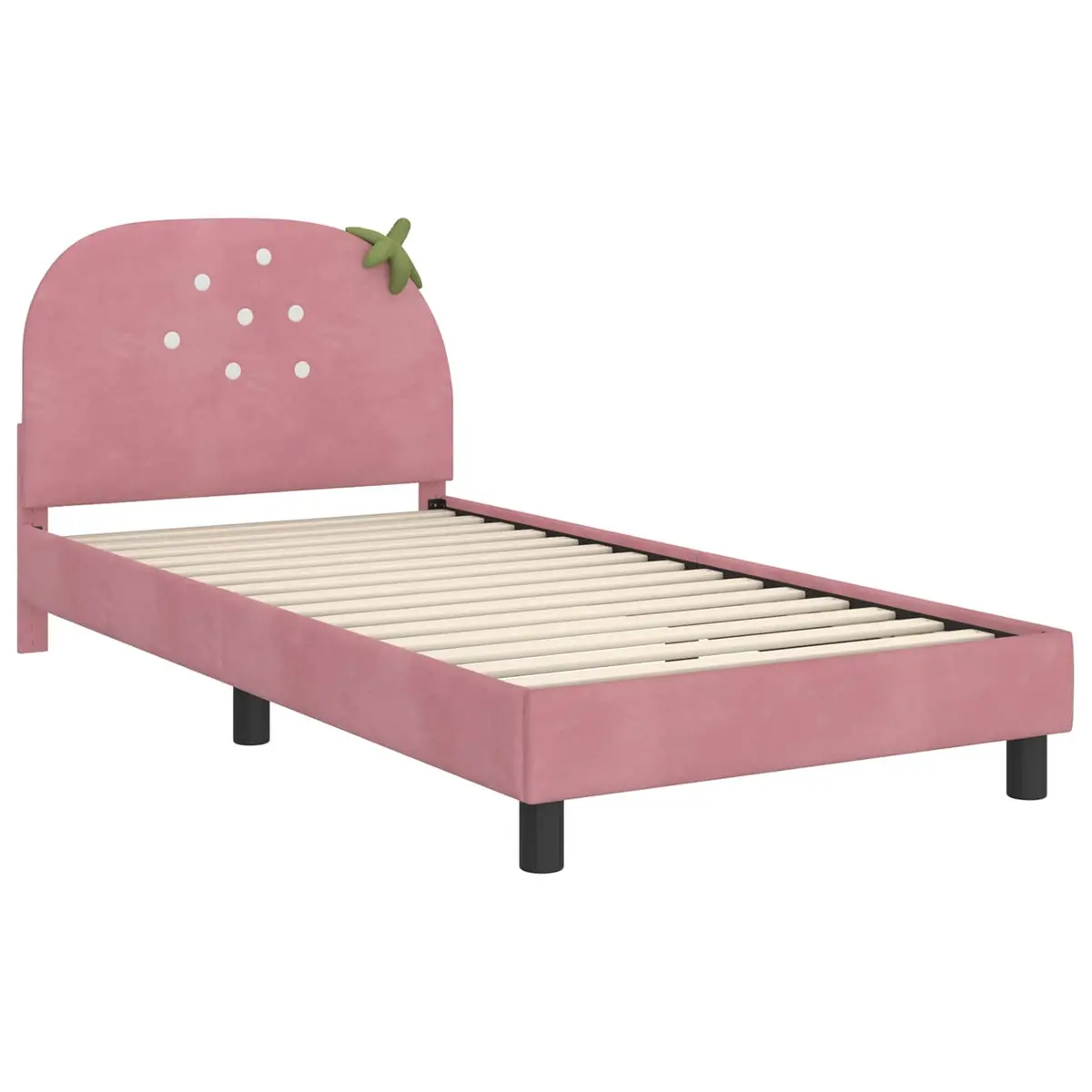 Kids Bed Frame Engineered Wood and Velvet 90 x 190 cm Pink