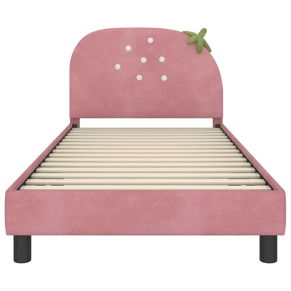 Kids Bed Frame Engineered Wood and Velvet 90 x 190 cm Pink