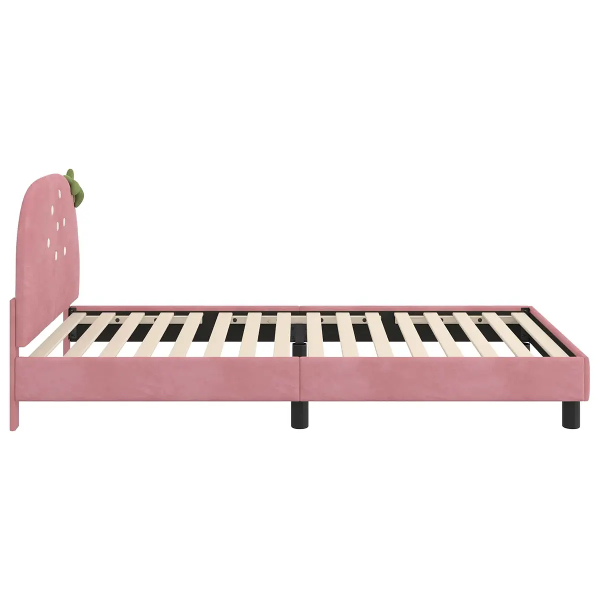 Kids Bed Frame Engineered Wood and Velvet 90 x 190 cm Pink