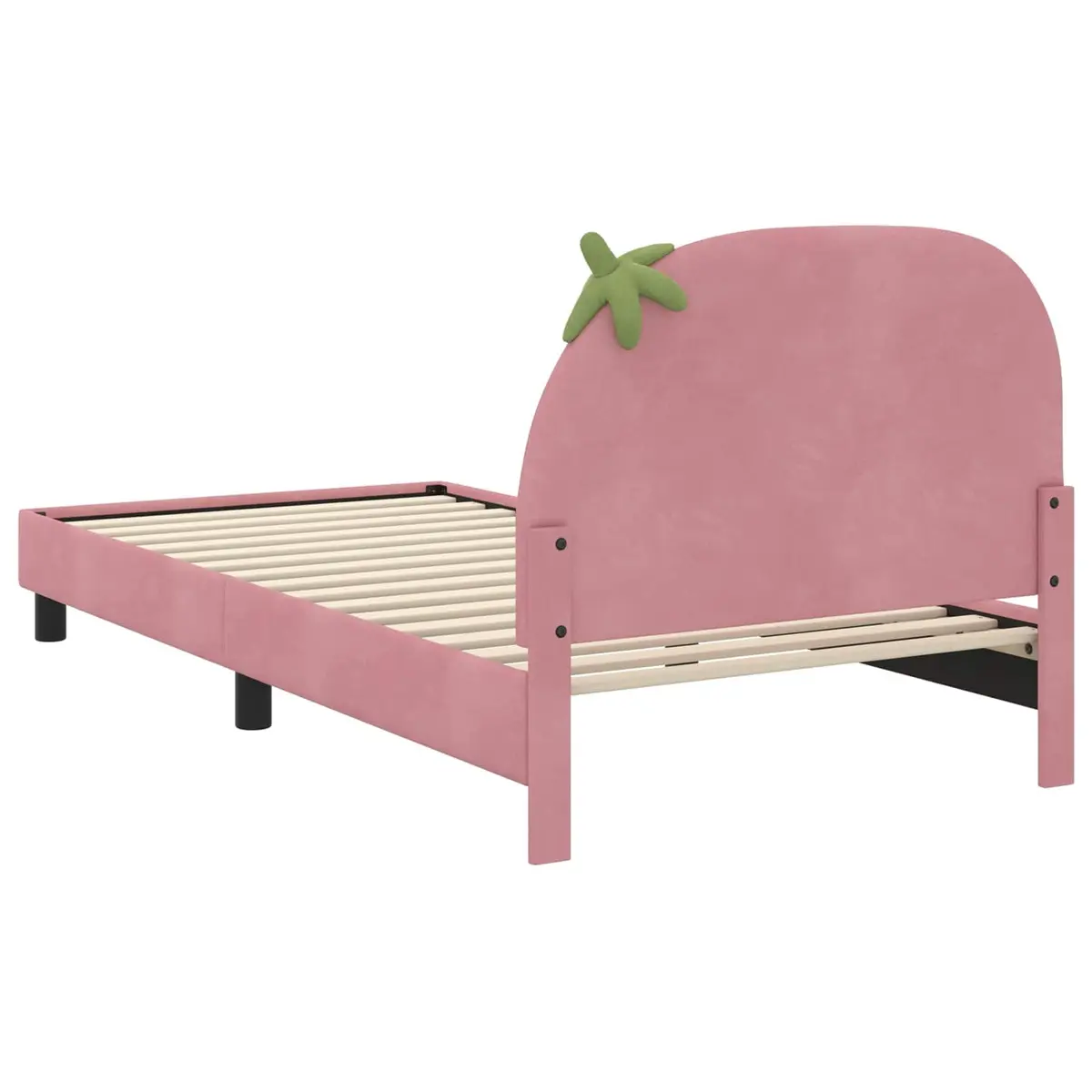 Kids Bed Frame Engineered Wood and Velvet 90 x 190 cm Pink