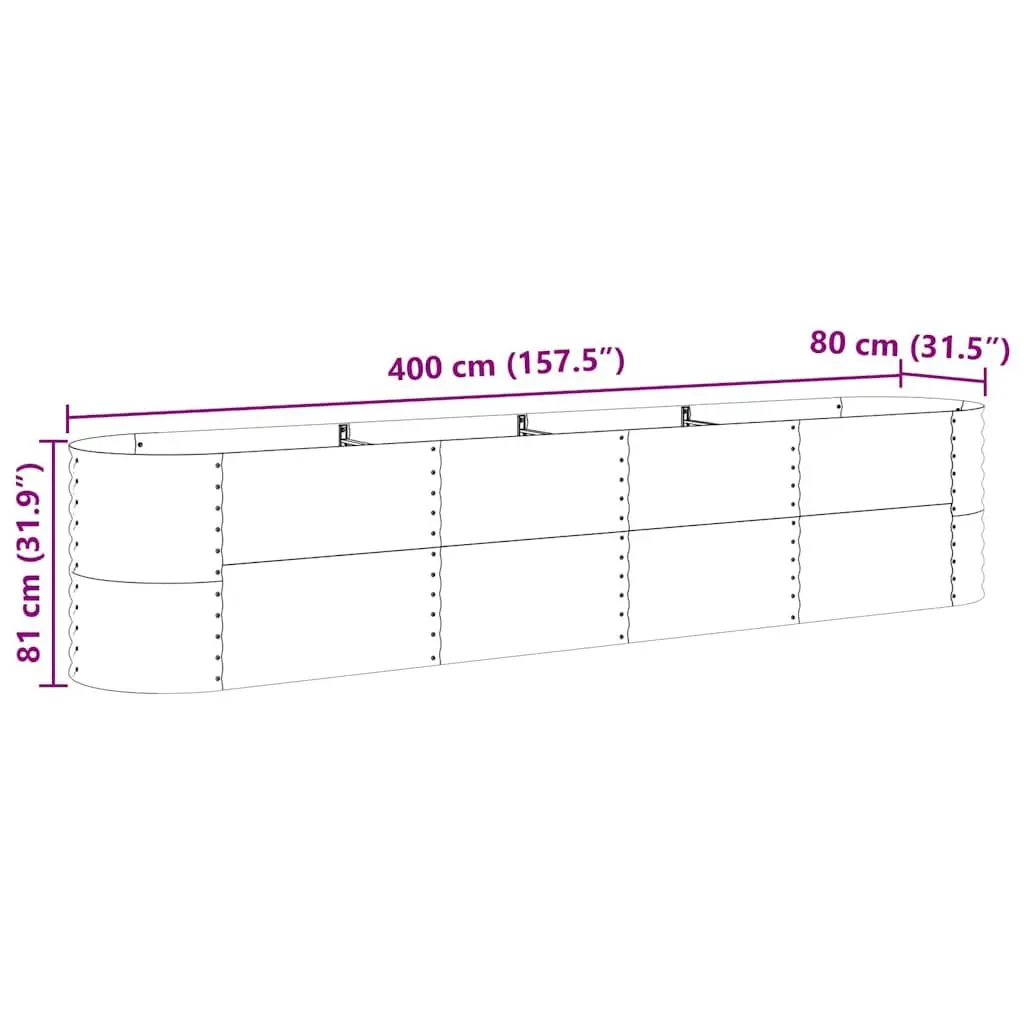 Raised Bed Planter 400x80x81cm Steel Garden Outdoor Minimalist Modern Design