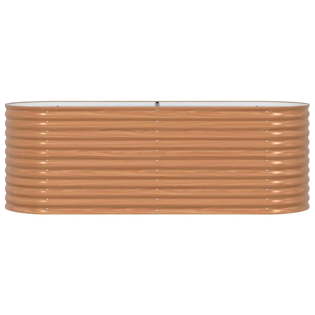 Raised Bed Garden Planter Steel Brown 240x80x81cm Outdoor Gardening Deck Box