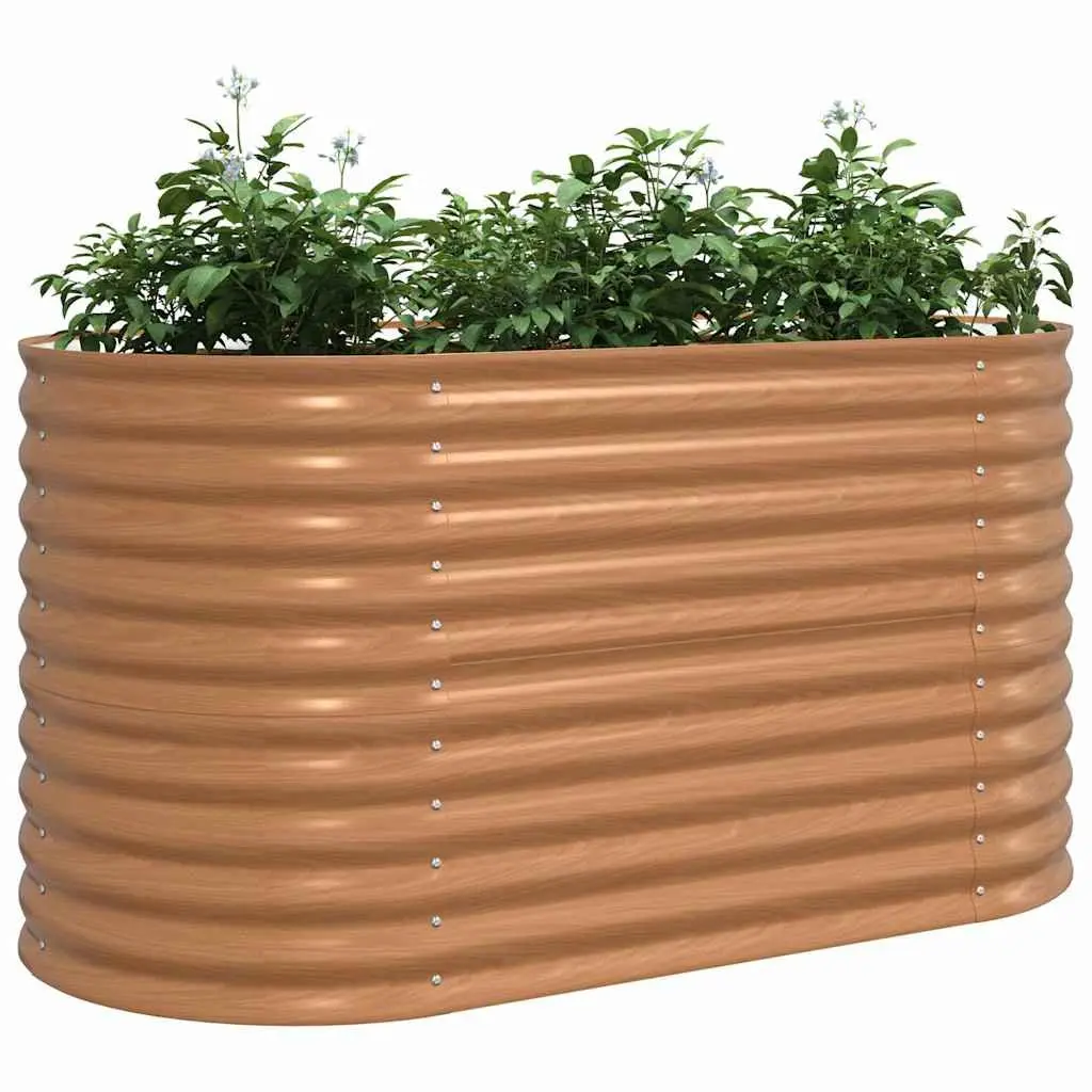 Raised Garden Bed 160x80x81cm Brown Steel Outdoor Planter Box Minimalist Design