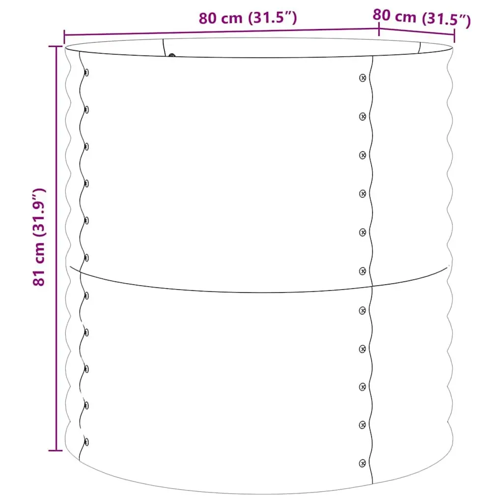 Raised Bed Planter 80x80x81cm Steel Garden Outdoor Minimalist Design Box
