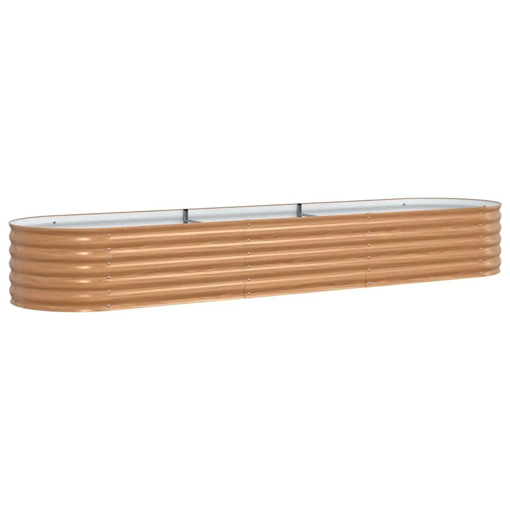 Raised Garden Bed 320x80x44cm Brown Steel Planter Box Outdoor Gardening