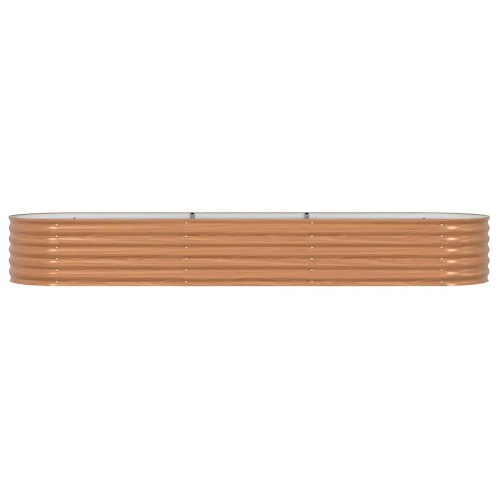 Raised Garden Bed 320x80x44cm Brown Steel Planter Box Outdoor Gardening