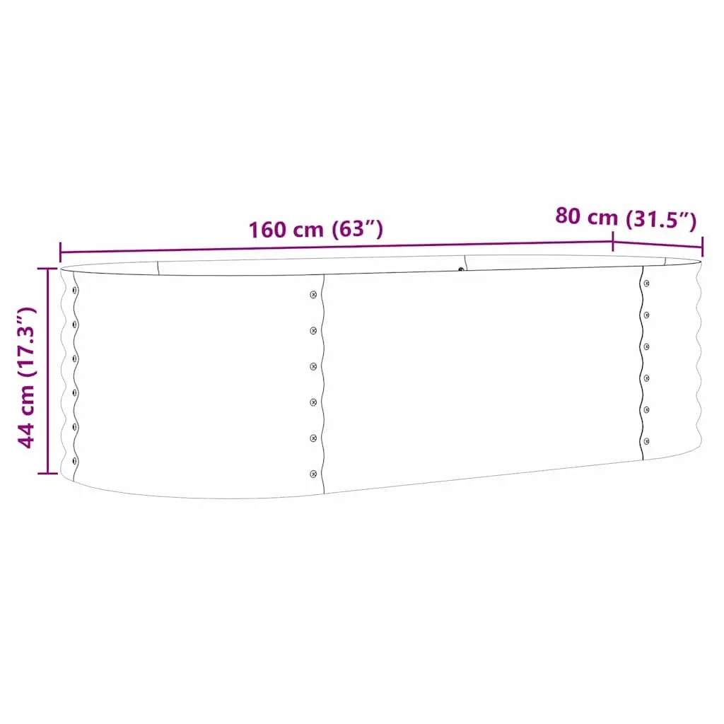 Raised Bed Planter for Outdoor Use 160x80x44cm