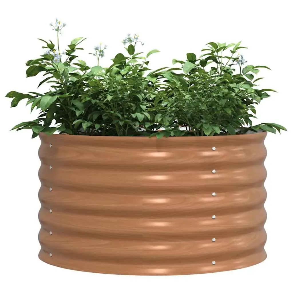 Raised Garden Bed Steel Frame 80x80x44cm Brown Modern Minimalist