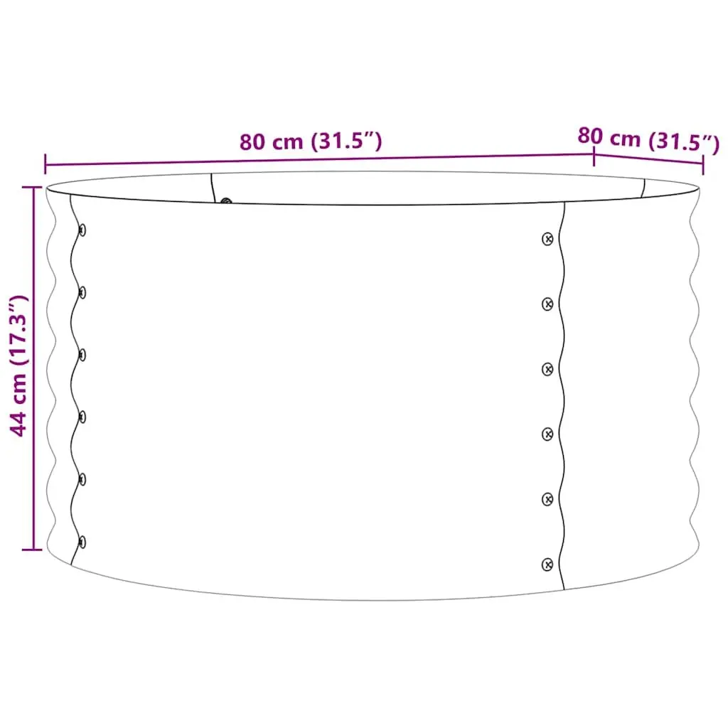 Raised Garden Bed Steel Frame 80x80x44cm Brown Modern Minimalist