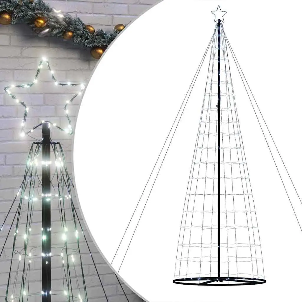 LED Christmas Tree Iron Construction 160x160x503cm Cool White Eight Flash Modes Indoor Outdoor Holiday Decoration