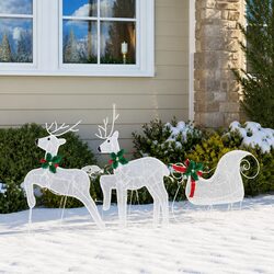 Set of 3 LED Reindeer for Indoor and Outdoor Festivities