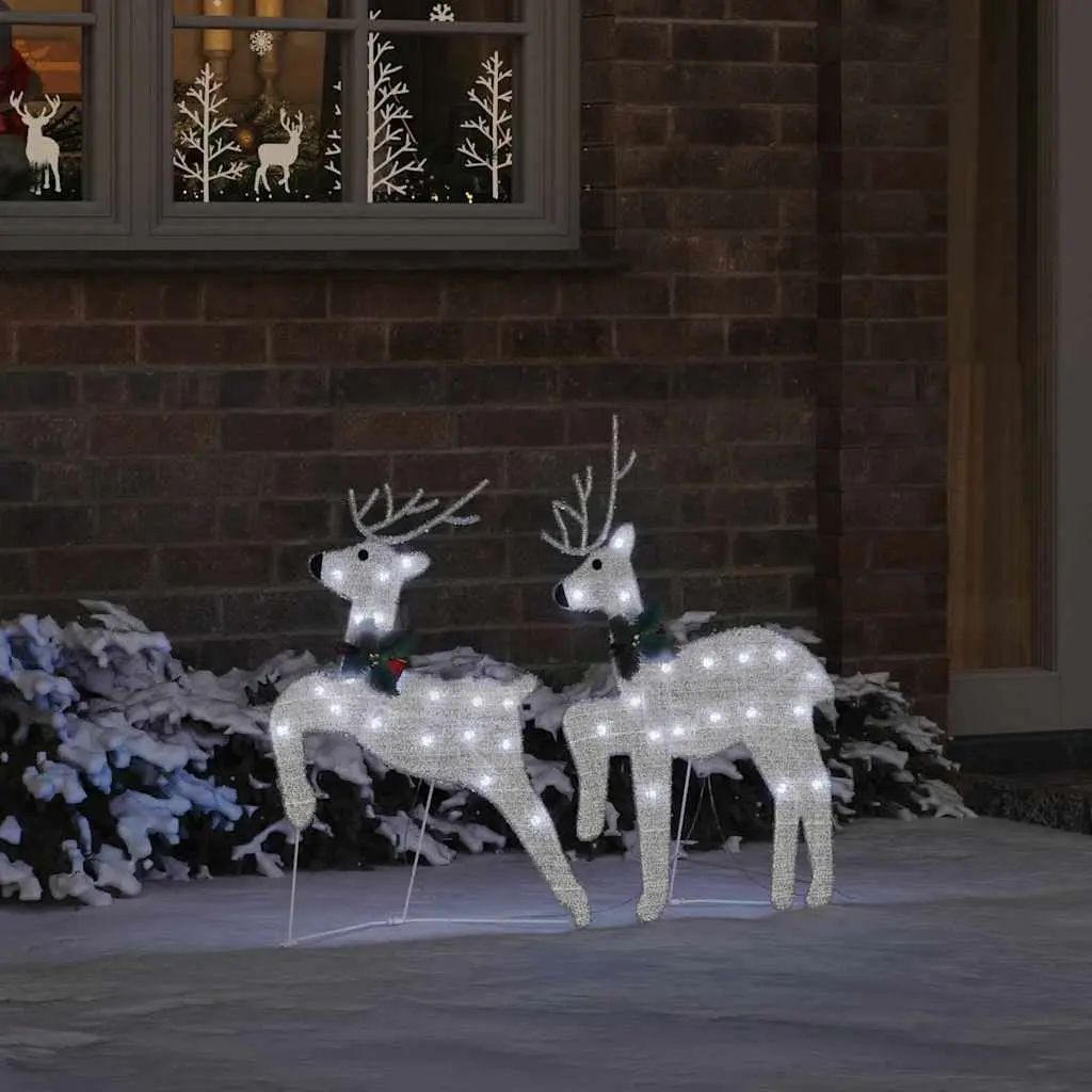 LED Reindeer Decorations Art Deco Cold White 2 Piece Indoor Outdoor Holiday Ornaments