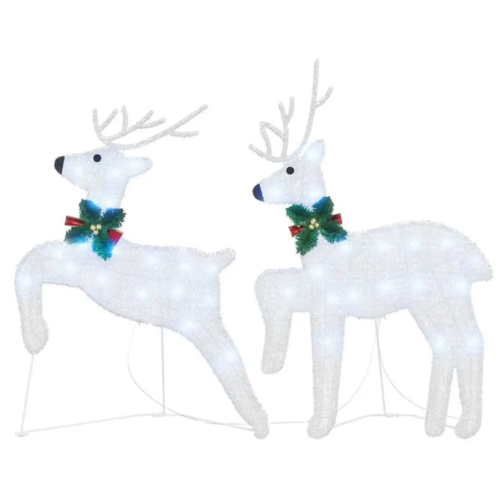 LED Reindeer Decorations Art Deco Cold White 2 Piece Indoor Outdoor Holiday Ornaments