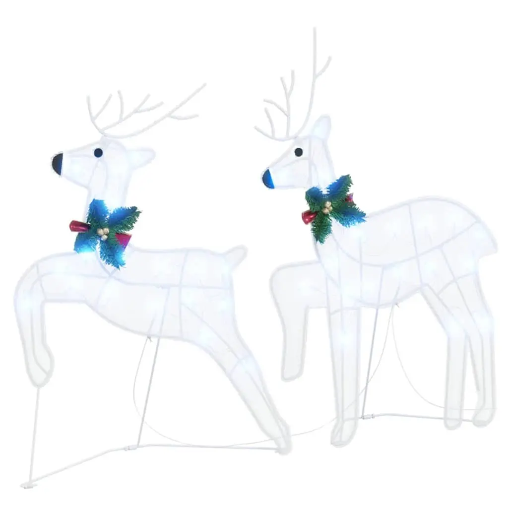 LED Reindeer Christmas Decoration 2 Pieces Cool White Holiday Lights USB Powered