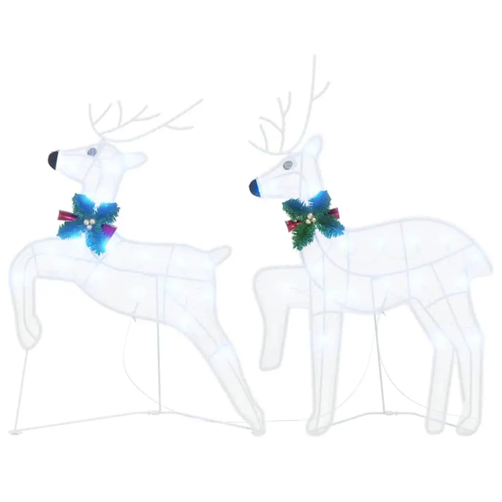 LED Reindeer Christmas Decoration 2 Pieces Cool White Holiday Lights USB Powered