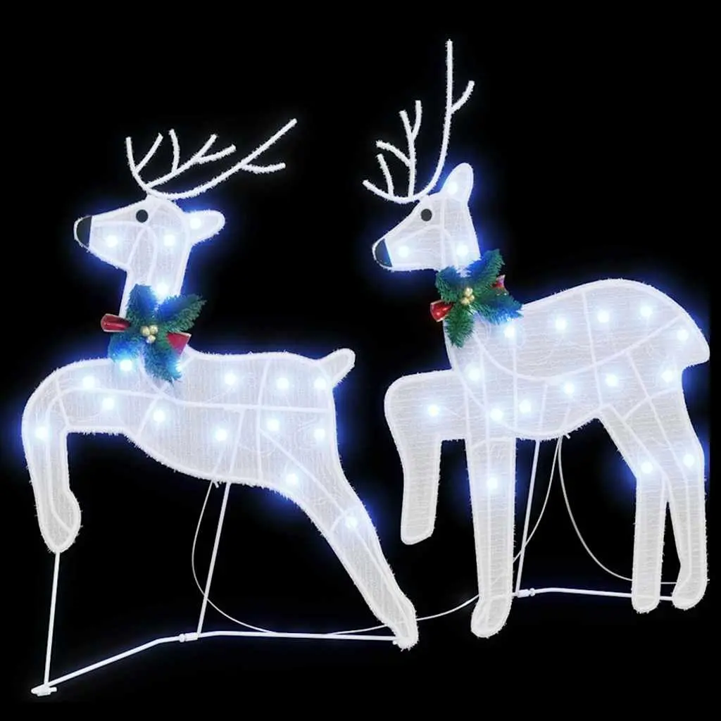 LED Reindeer Christmas Decoration 2 Pieces Cool White Holiday Lights USB Powered