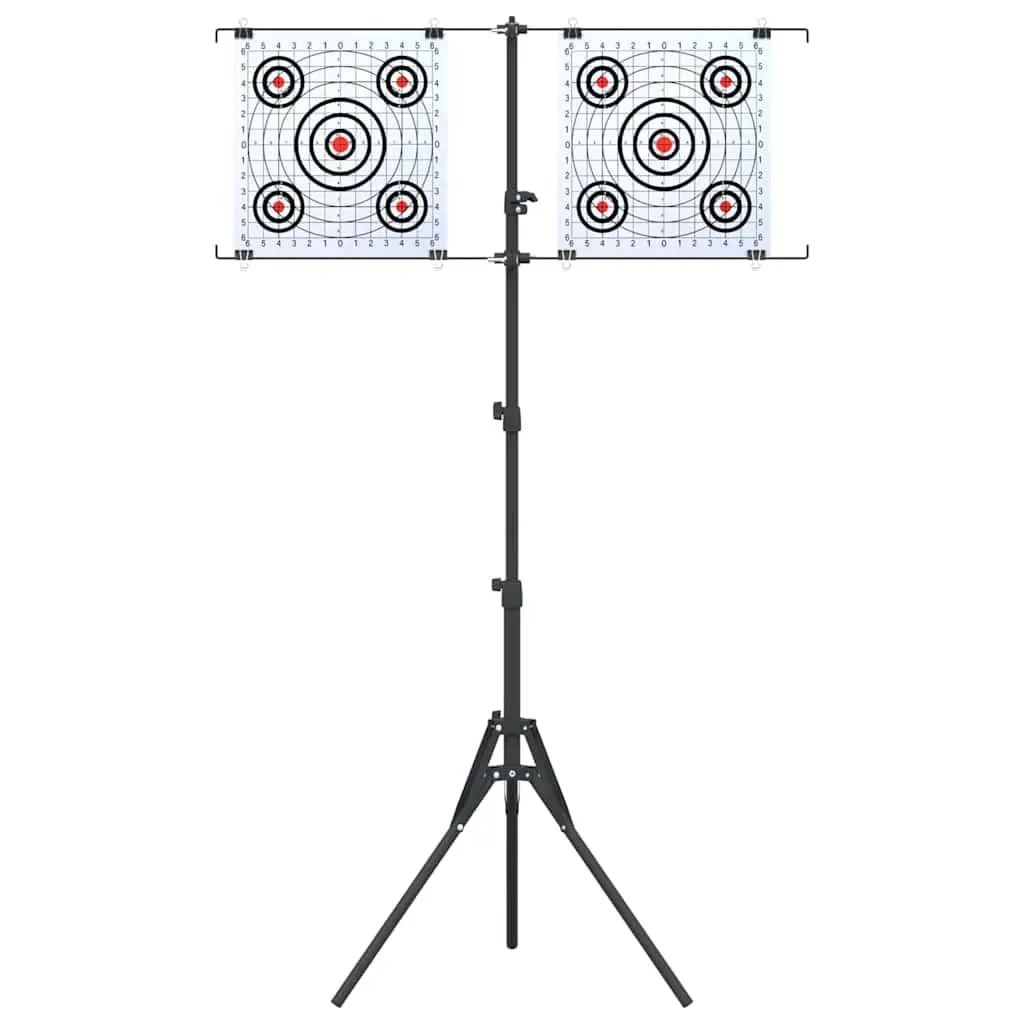 Folding Metal Target Stand Adjustable Height Black Outdoor Shooting Range