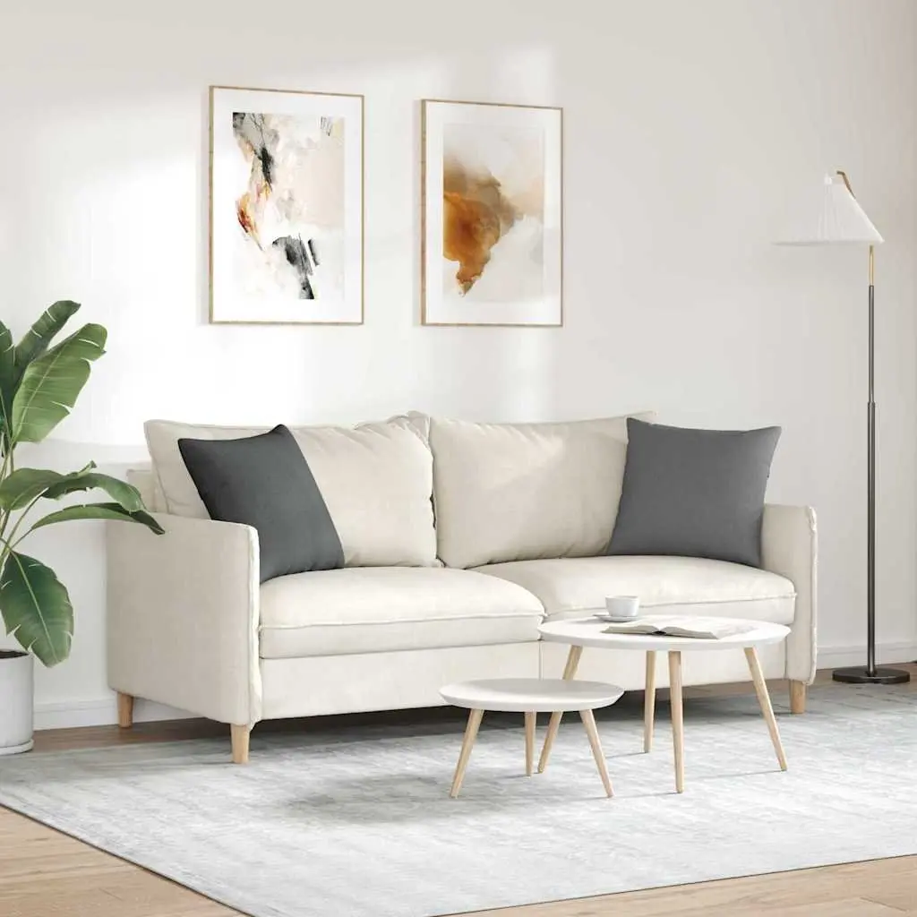 Sofa Cushions Grey Fabric 45x45cm Modern Indoor Decorative Pillows 2 Pieces