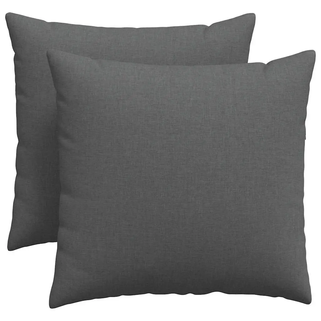 Indoor Cushions Soft Fabric Dark Grey 50x50cm Zipper Covers Set 2pc Sofa Pillows