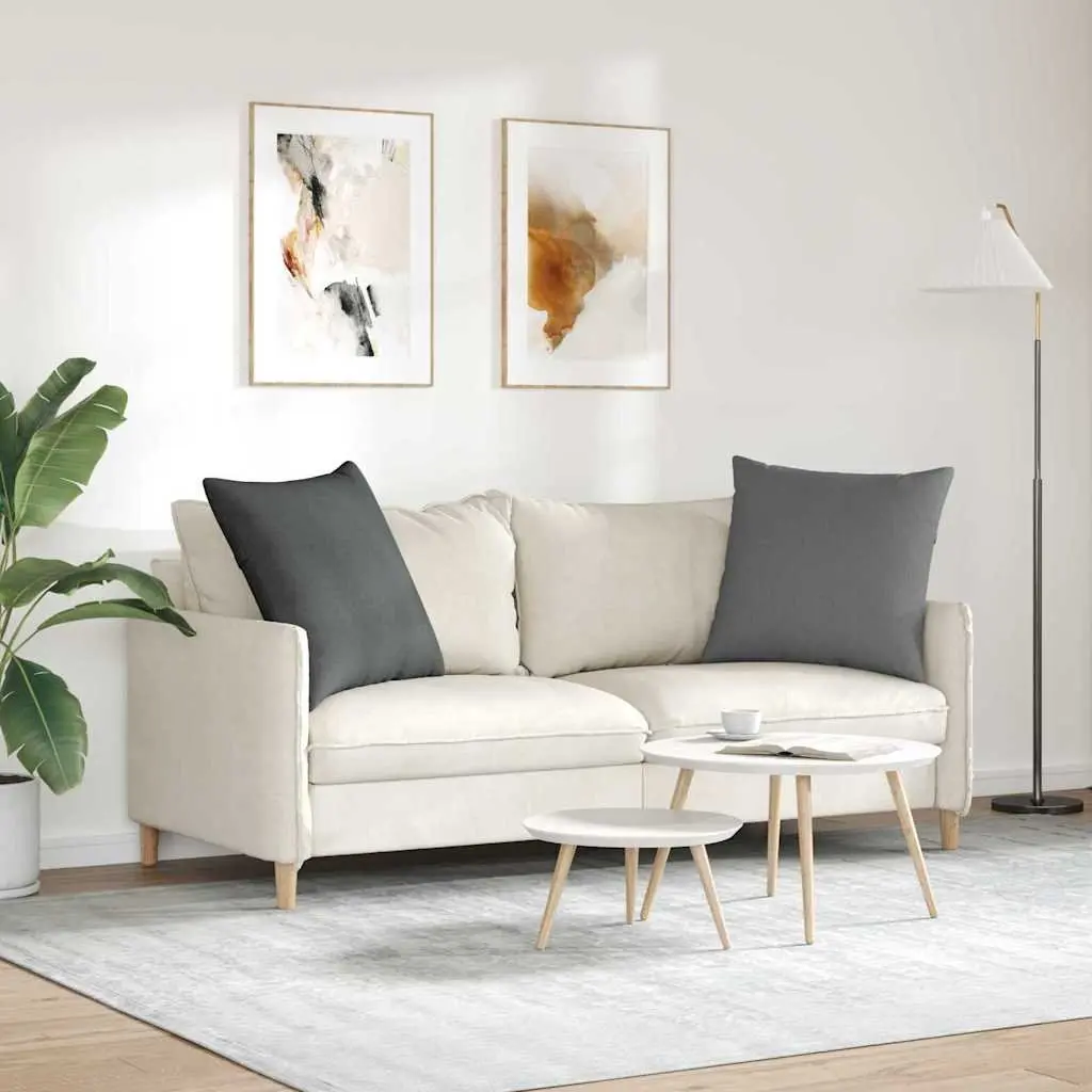 Sofa Cushions 2 Pieces Dark Grey 60x60cm Soft Fabric Modern Decorative Pillows