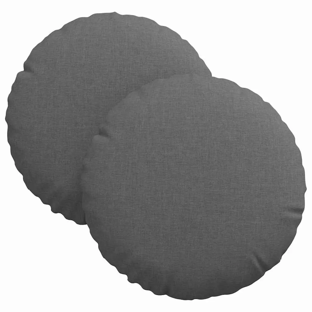 Seat Cushions Fabric Round 30cm Dark Grey 2 pcs Machine Washable