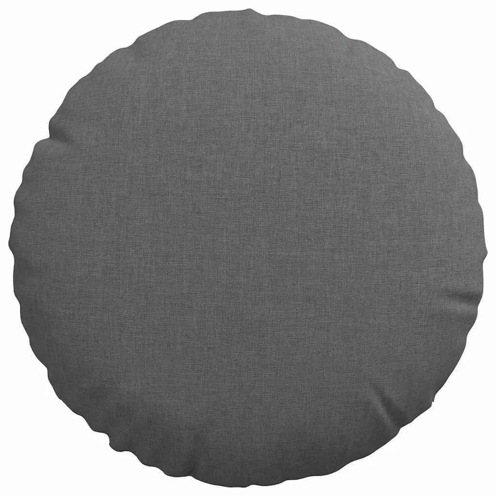 Seat Cushions Fabric Round 30cm Dark Grey 2 pcs Machine Washable