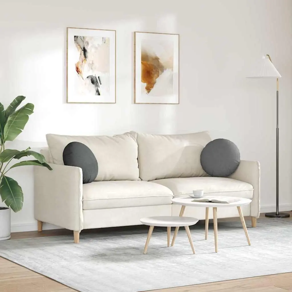 Seat Cushions Fabric Round 40cm Dark Grey 2 pcs Indoor Chair Sofa Cushion Decor
