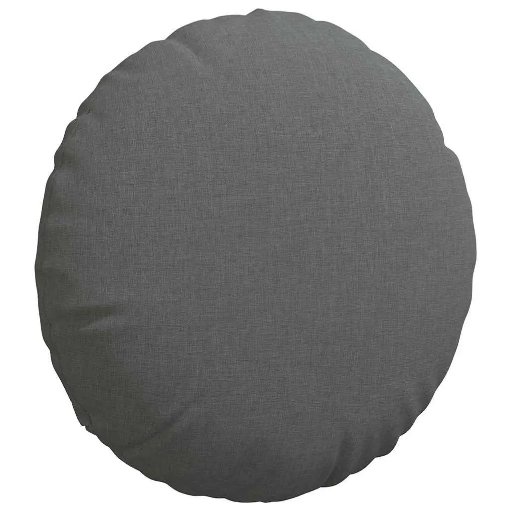 Seat Cushions Fabric Round 40cm Dark Grey 2 pcs Indoor Chair Sofa Cushion Decor